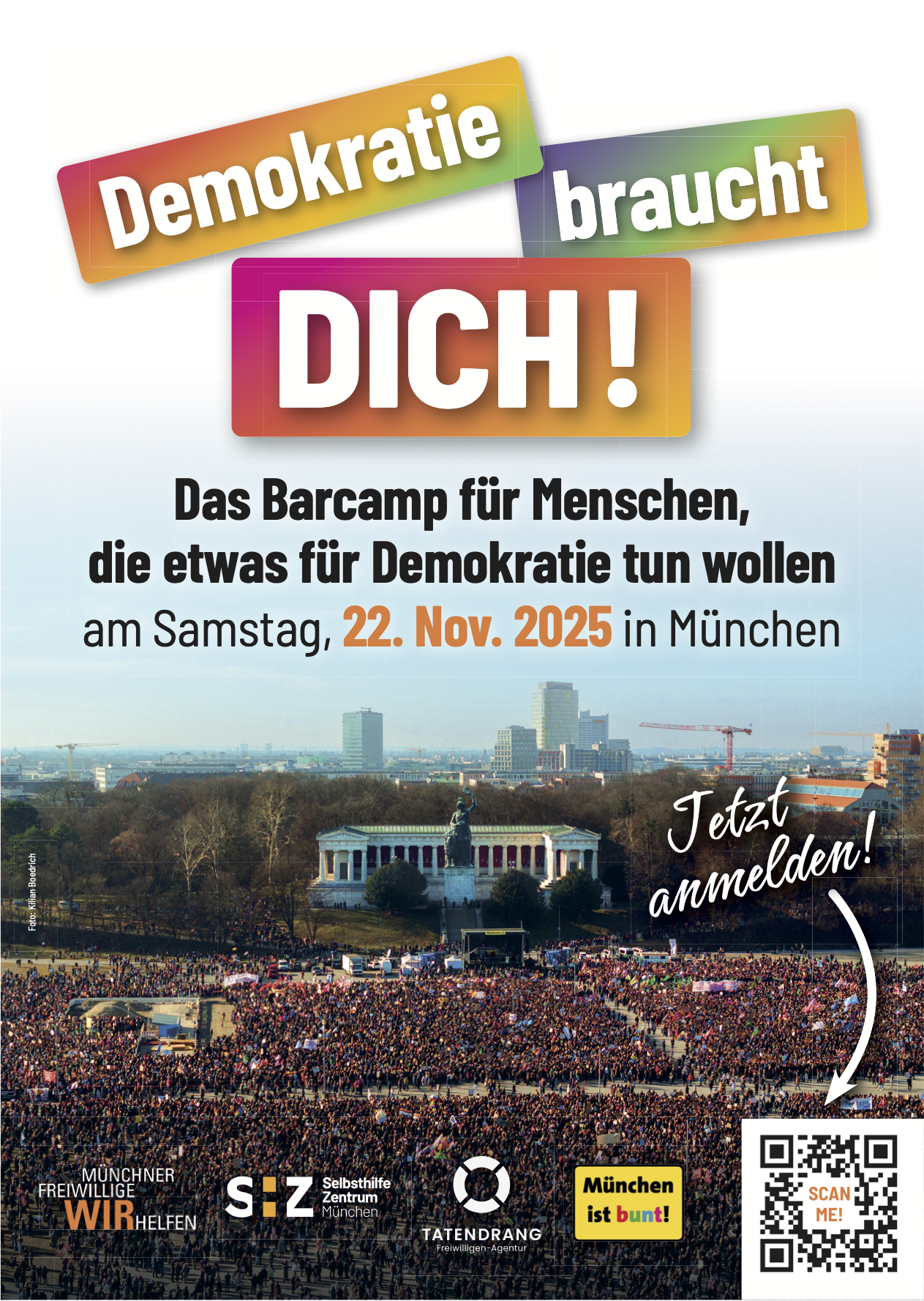 Barcamp „Demokratie braucht DICH“ am Samstag, 22. November 2025 in München