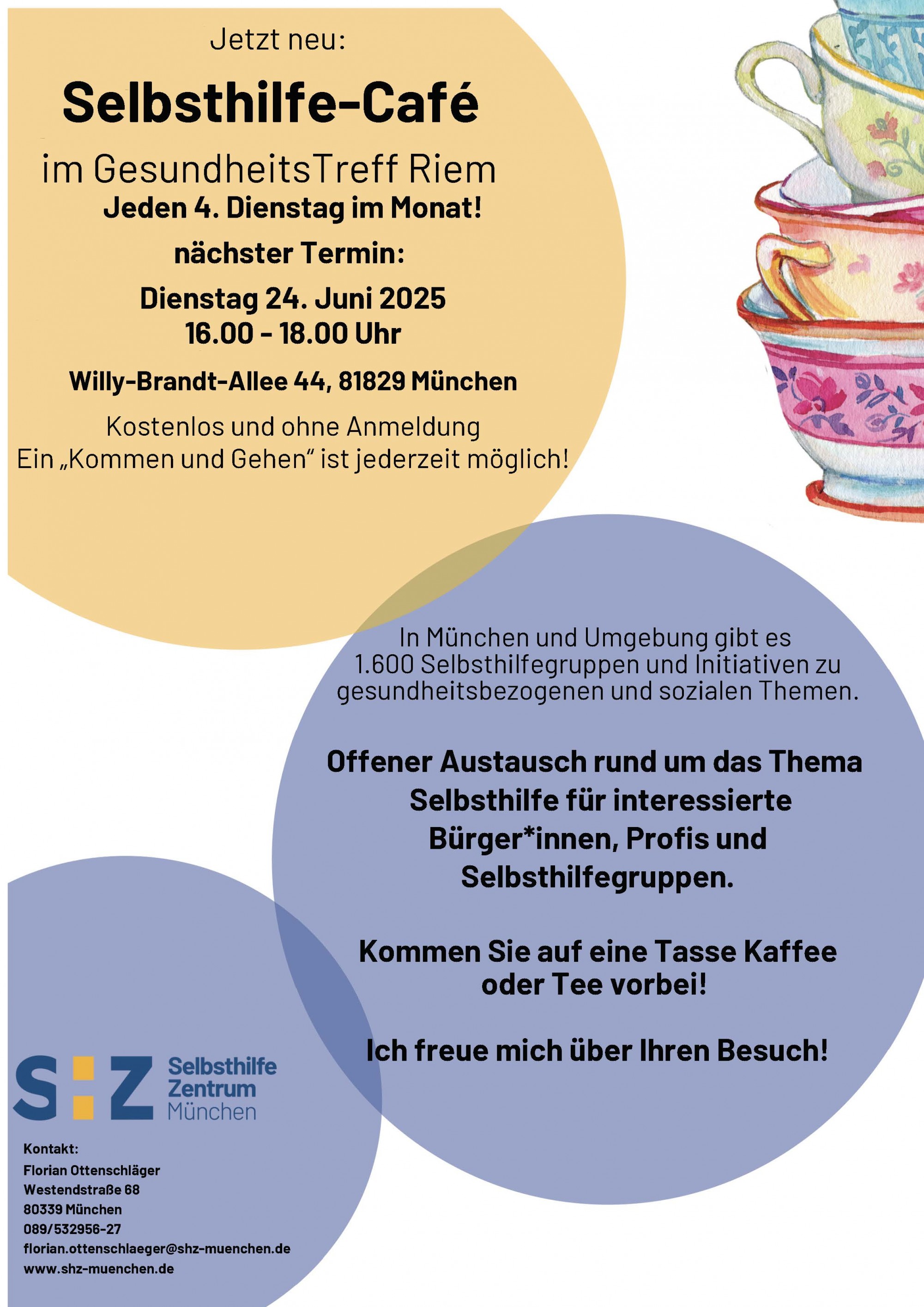 Selbsthilfe-Café im Gesundheitstreff Riem am 24. Juni 2025